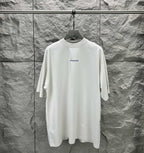 White short-sleeve T-shirt with small chest Balenciaga logo
