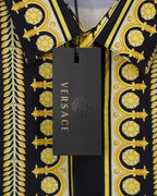 Versace shirt with hanging size tag, gold and black baroque patterned collar