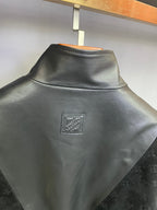 Louis Vuitton jacket neck collar, dark gray, small logo patch at back neck