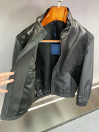 Louis Vuitton monogram windbreaker jacket, dark gray, open front showing lining