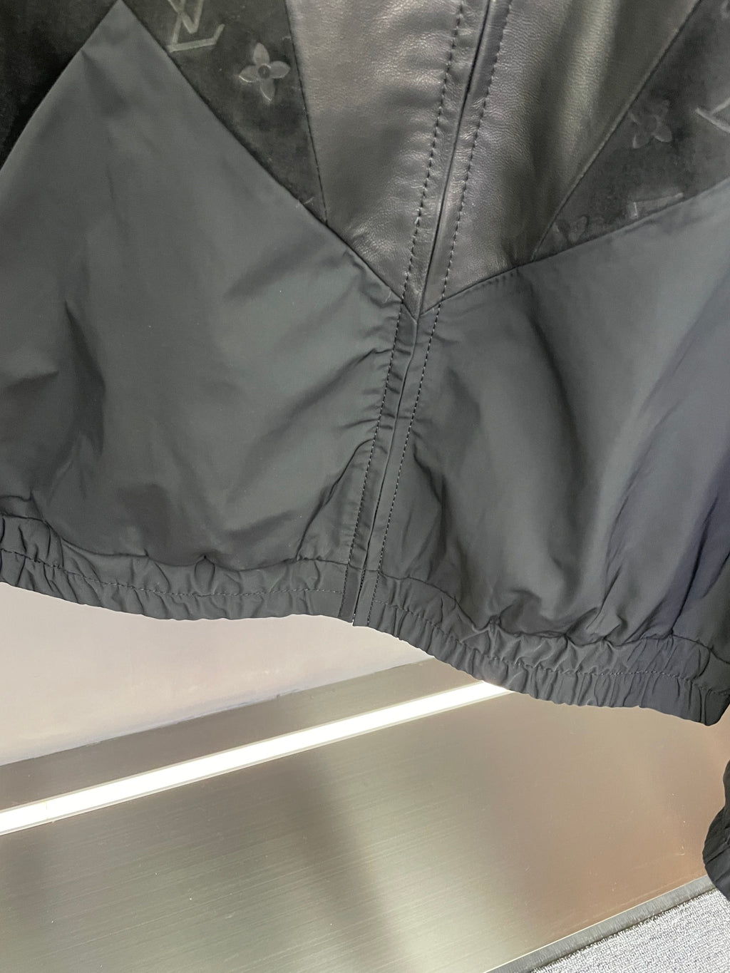 Louis Vuitton monogram windbreaker jacket, dark gray, elastic waist hem detail