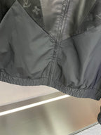 Louis Vuitton monogram windbreaker jacket, dark gray, elastic waist hem detail