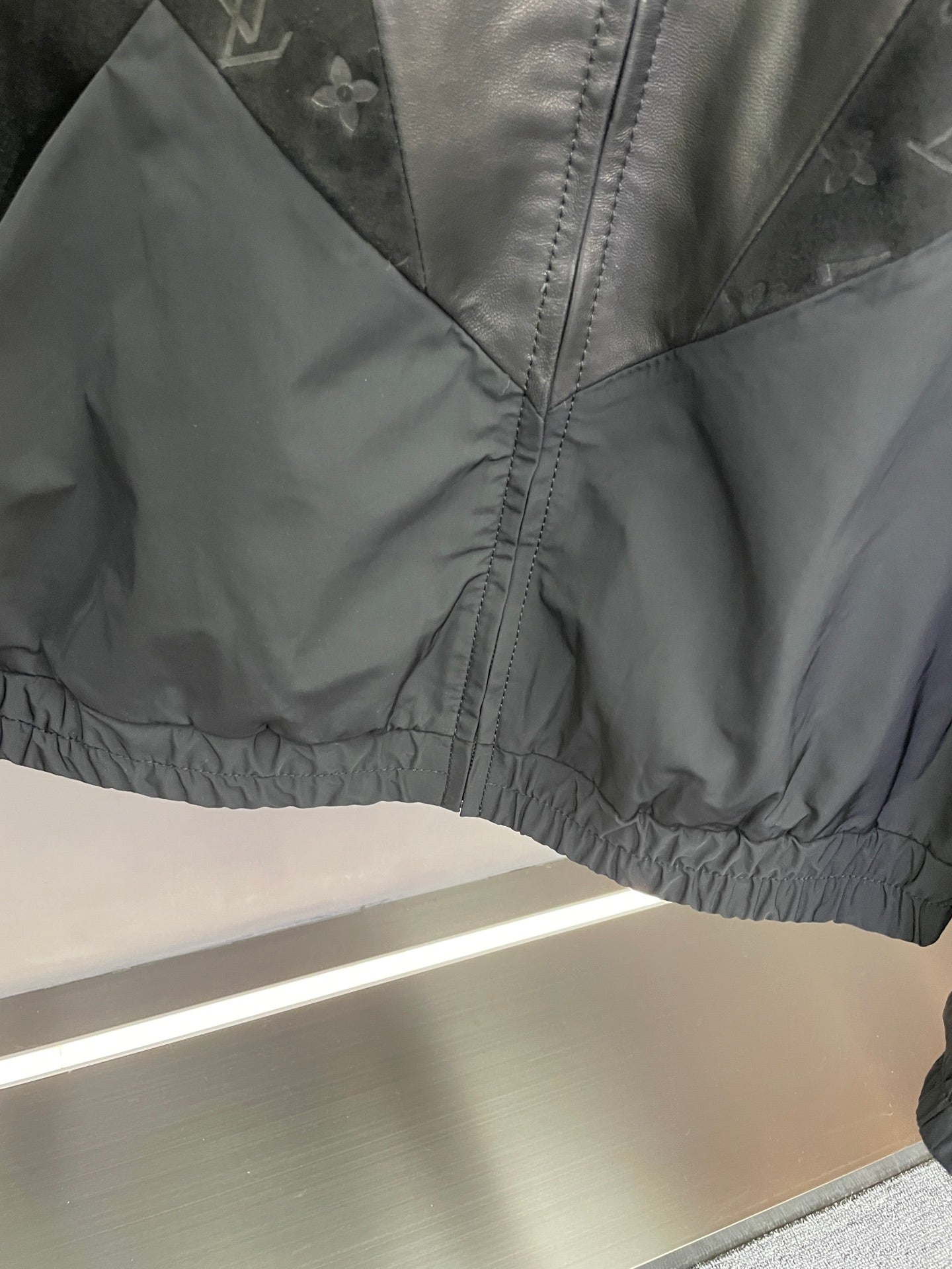 Louis Vuitton monogram windbreaker jacket, dark gray, elastic waist hem detail