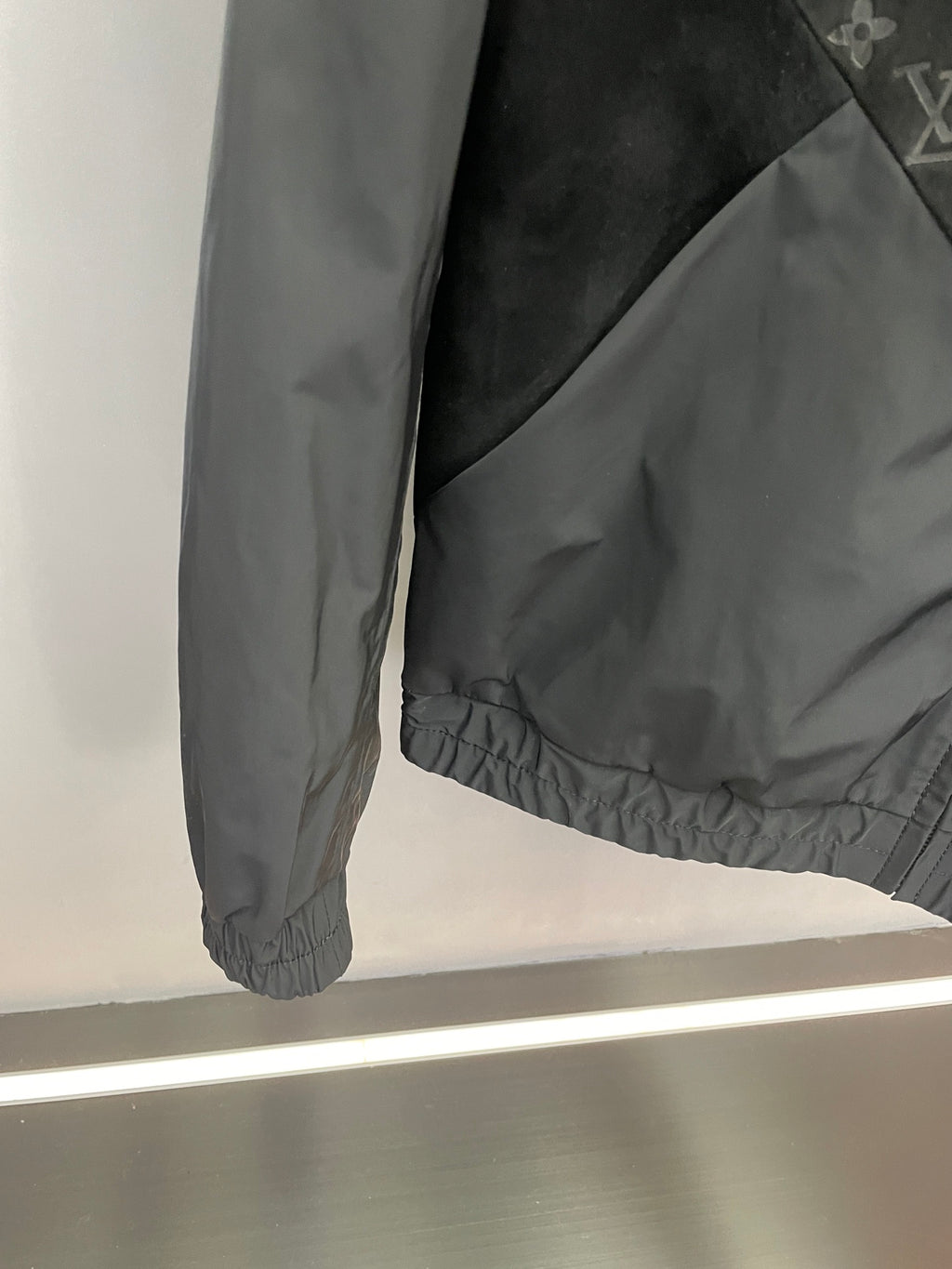 Louis Vuitton monogram windbreaker jacket, dark gray, elastic cuff and hem