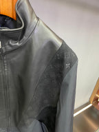 Louis Vuitton monogram windbreaker jacket, dark gray, diagonal side panel detail