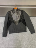 Louis Vuitton zip-front jacket with stand collar; black with monogram panels