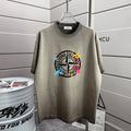 Stone Island T-shirt, light gray-green, front circular logo graphic