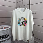 White T-shirt with Stone Island graphic logo on front