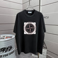 Stone Island black T-shirt with large circular chest logo print