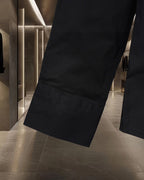 Burberry long-sleeve button-up shirt sleeve cuff and straight hem, dark