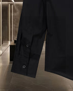 Burberry long-sleeve button-up shirt with buttoned sleeve cuff, dark