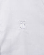 White Burberry dress shirt chest with embossed TB logo