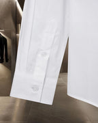 Burberry long-sleeve shirt cuff detail, white with button placket