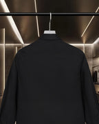 Burberry long-sleeve shirt back, dark black with button cuffs