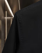 Burberry long-sleeve shirt shoulder seam detail, dark black