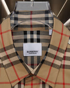 Burberry plaid button-up shirt collar with interior brand label