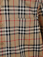 Burberry plaid button-up shirt pocket detail with buttons