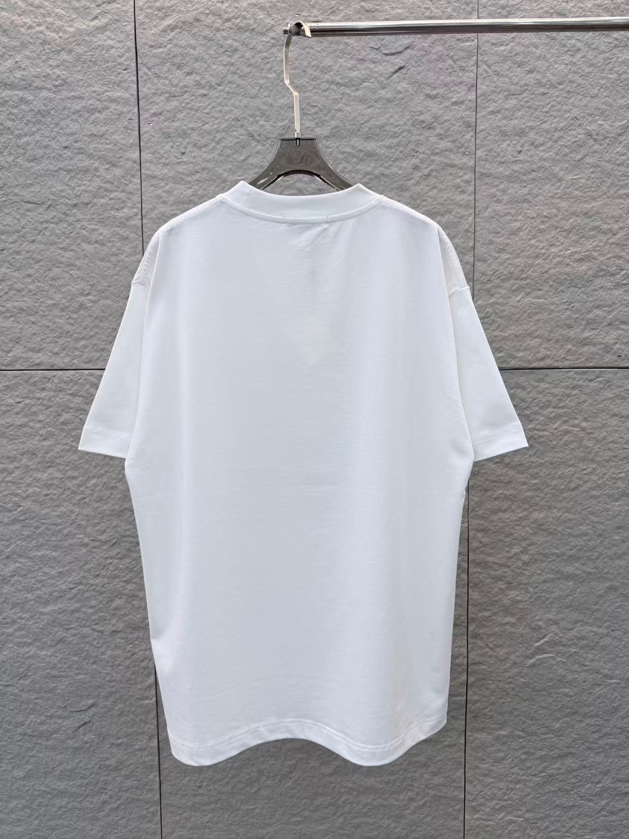 White short-sleeve T-shirt back view with crew neck