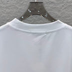 Plain white T-shirt collar with ribbed crew neckline