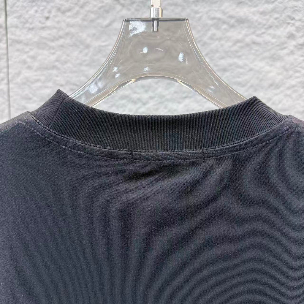 Fendi T-shirt back neckline with ribbed crew collar and seam