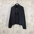 Black Balenciaga zip-up jacket with drawstring hood and elastic cuffs.