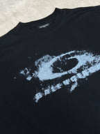 Balenciaga short-sleeve T-shirt, black with large distressed logo graphic front