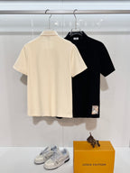 Burberry short-sleeve polo shirt, black, button front and collar