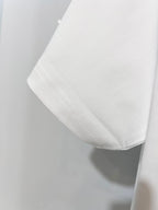 White Dior T-shirt sleeve hem with visible stitching detail