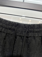 Black Dior monogram shorts waistband with elastic and drawstring
