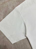 White T-shirt folded view, short sleeves and straight hem