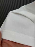 Givenchy T-shirt sleeve cuff, white fabric with ribbed trim