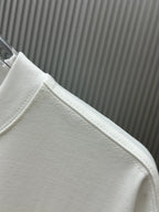 Givenchy T-shirt shoulder seam, white fabric with ribbed collar trim