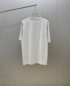 Light gray Givenchy crewneck T-shirt, back view on hanger