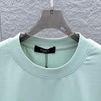 Mint green Fendi crewneck T-shirt neckline with black logo tag