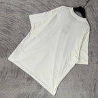 White short-sleeve T-shirt with no visible front graphic, laid flat