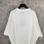 White short-sleeve T-shirt with plain back and crew neckline