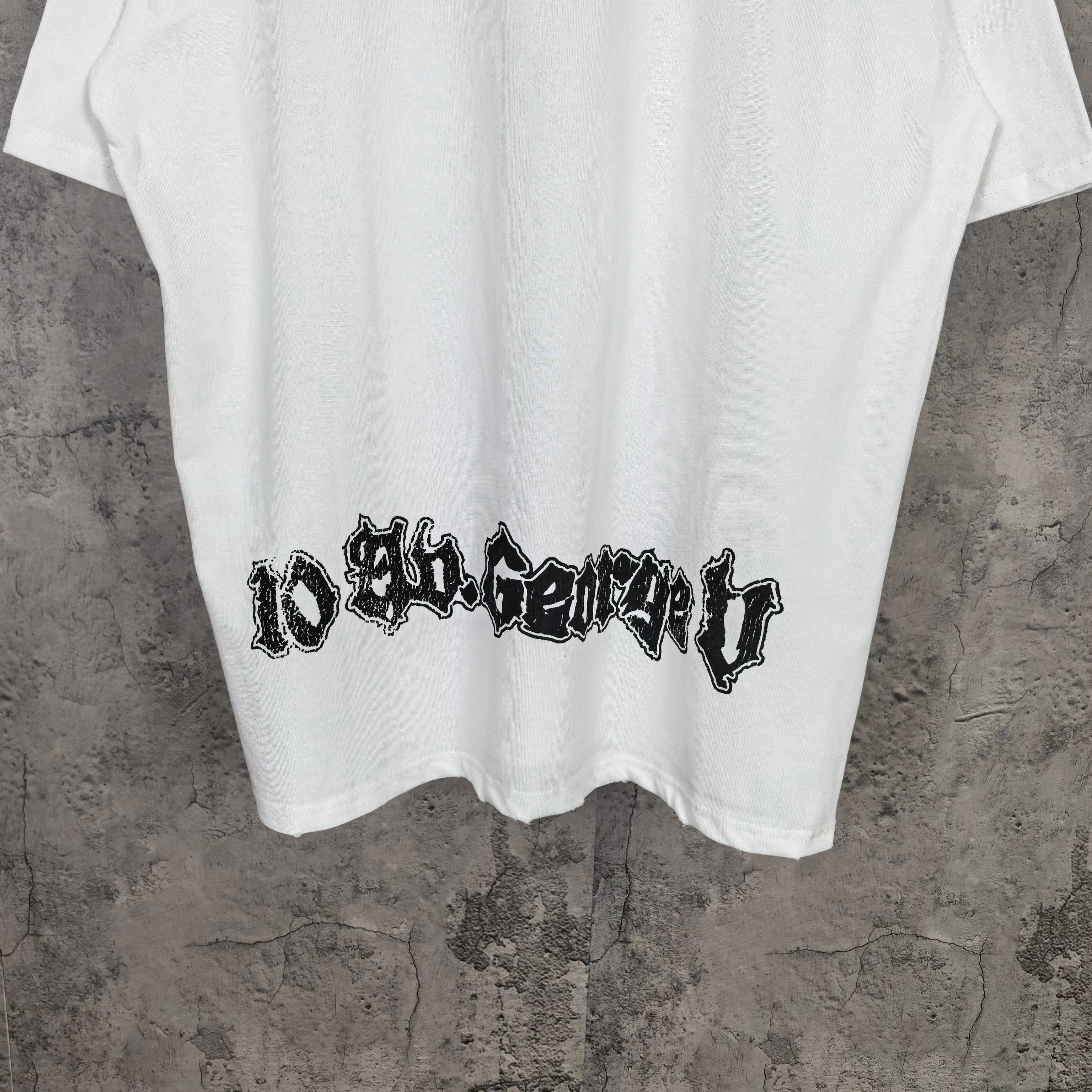 Balenciaga white graphic T-shirt with back text logo print