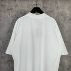 Balenciaga white T-shirt back view, plain crew neck with no visible print