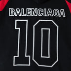 Balenciaga 10 graphic print on black hoodie with BALENCIAGA text