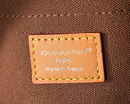 Louis Vuitton Paris made in France leather tag with yellow stitched border