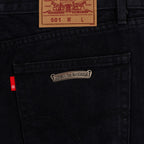 Black denim Chrome pants back pocket with small logo patch