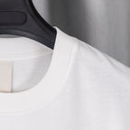 White crewneck T-shirt with neckline seam detail