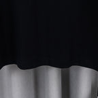Black T-shirt hem with clean stitched edge