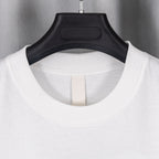 White T-shirt back neckline with ribbed collar and keyhole cutout seam