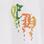 White T-shirt with colorful pixel-style graphic on the front