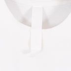 White T-shirt ribbed crew neck with stitched inner neck tape.