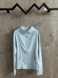 Ralph Lauren light blue zip-up jacket with stand collar and long sleeves