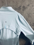 Ralph Lauren light blue zip-up jacket shoulder and back yoke panel