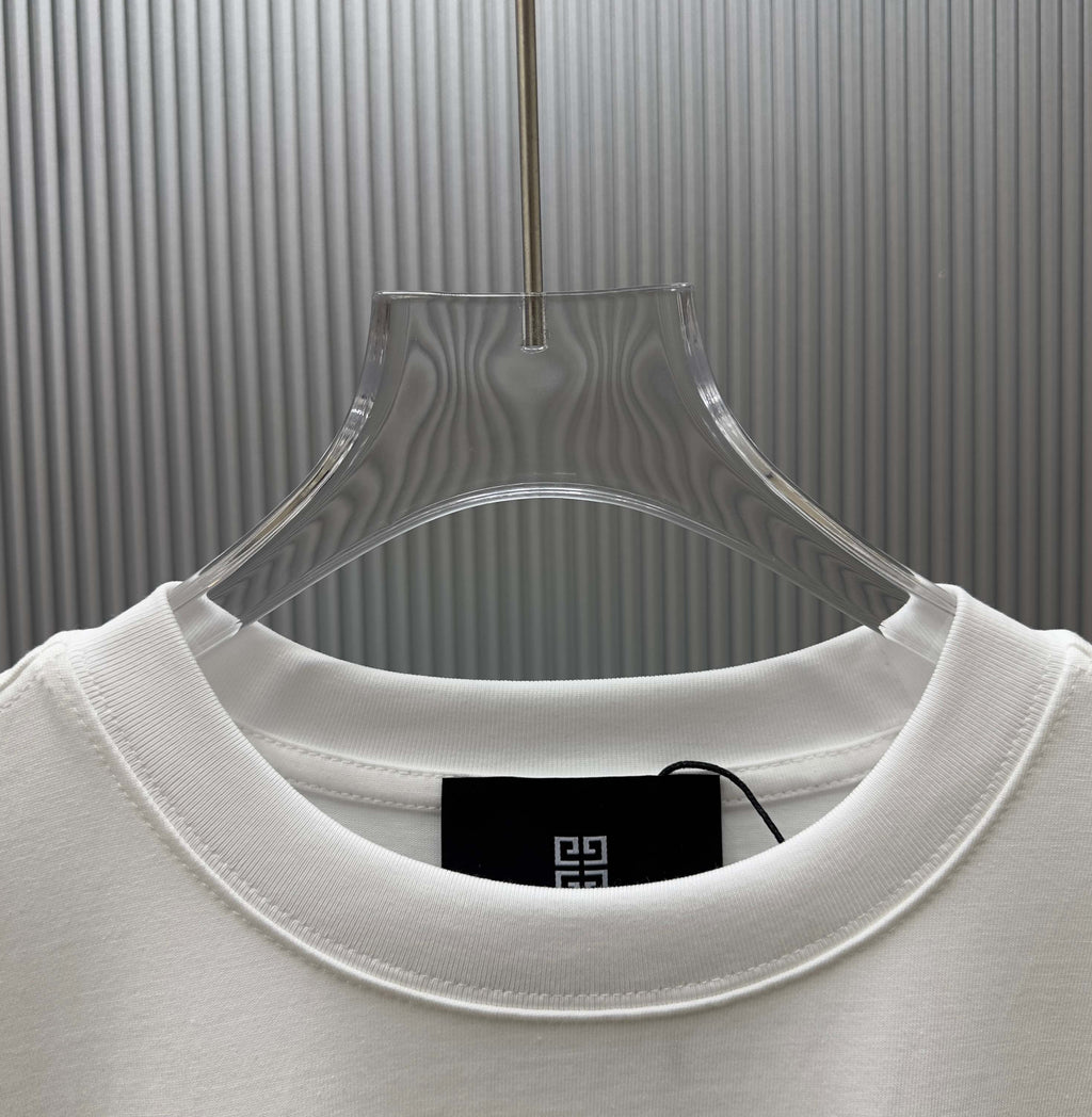 Givenchy T-shirt neckline, white crew neck with inner brand tag