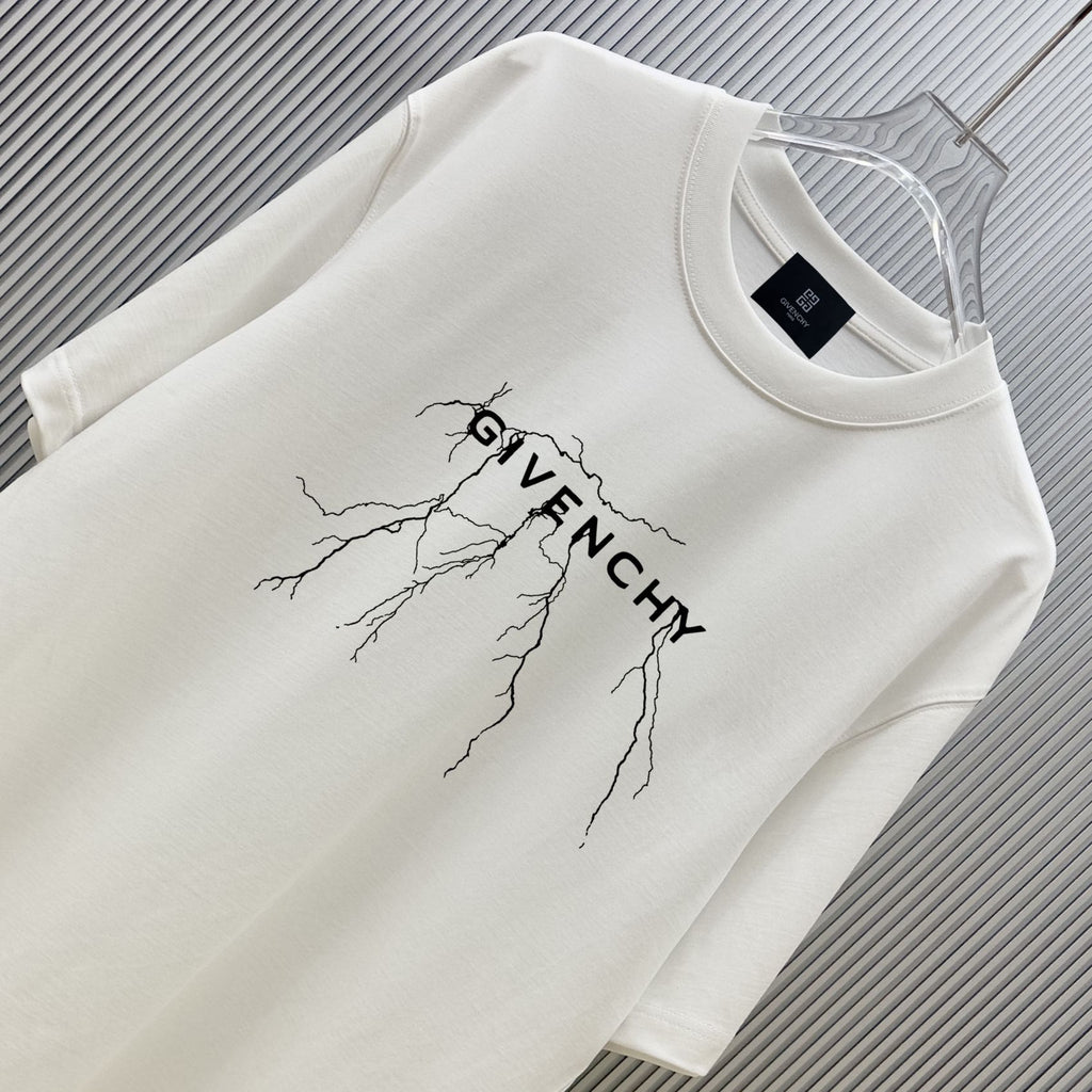 Givenchy T-shirt, white crew neck with black line graphic print